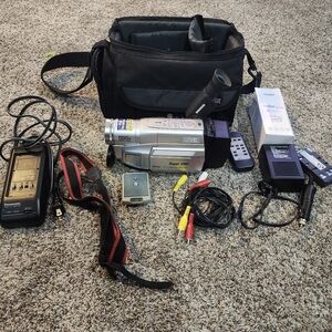 JVC Silver Camcorder with Accessories